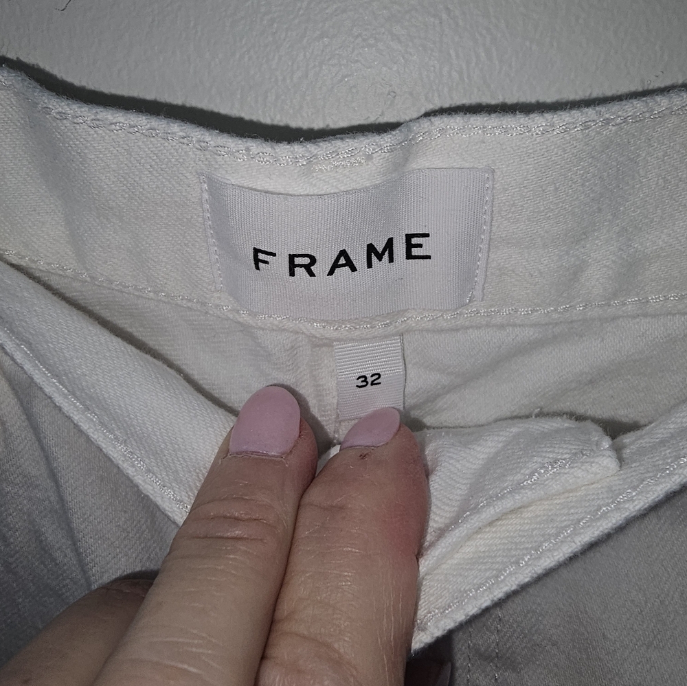 Frame Denim Jeans Womens 32 Ultra High Rise Barrell White LIKE NEW - Picture 4 of 13